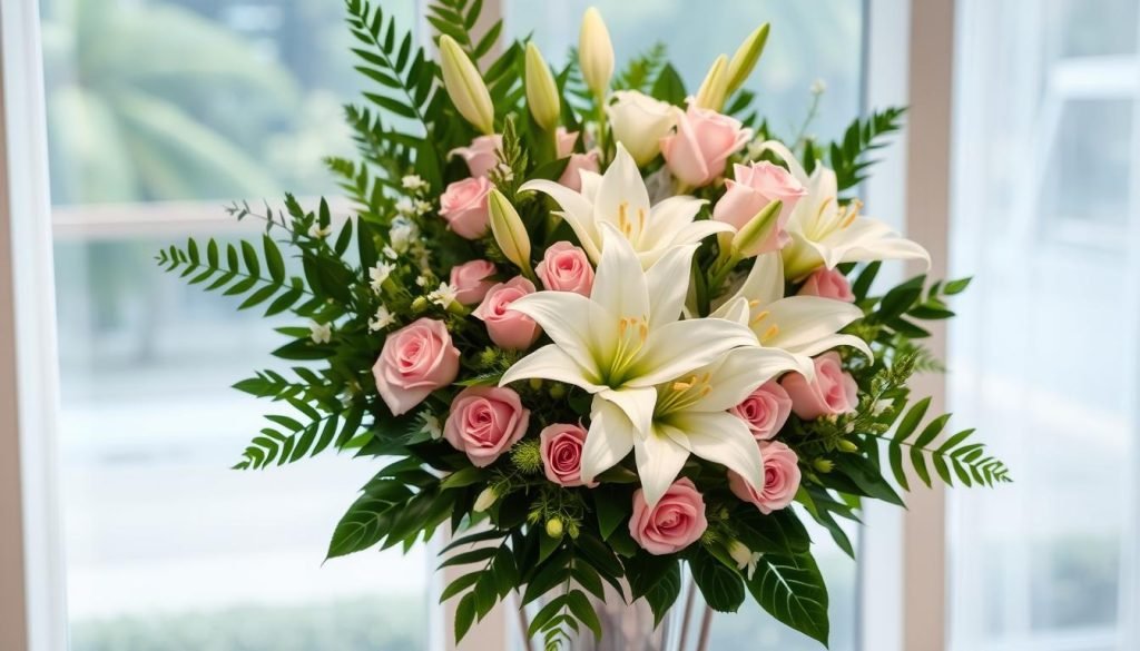 customized arrangements for funeral flowers in Singapore