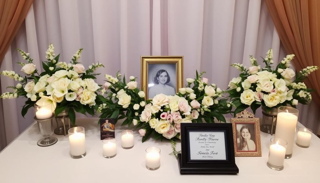 incorporating photos on the funeral table