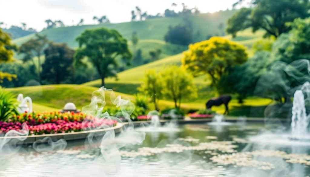 inland ash scattering in the Garden of Peace