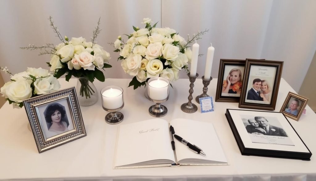 personalized funeral table ideas